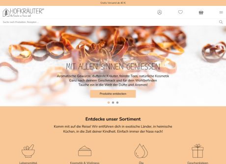 Screenshot Hofkräuter GmbH